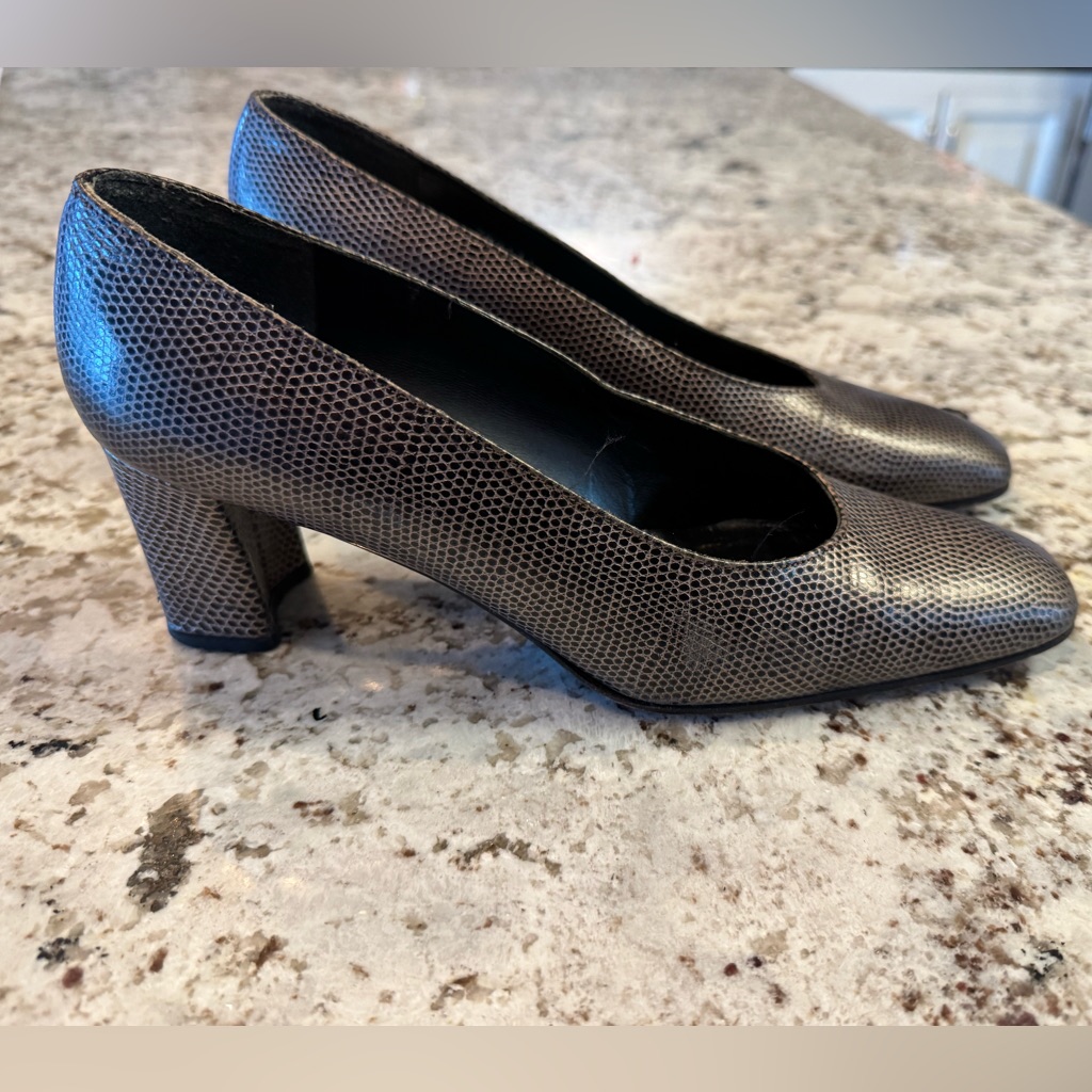 Stuart Weitzman Embossed Leather Heels